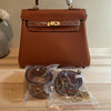 Togo Leather Belted Top Handle Satchel