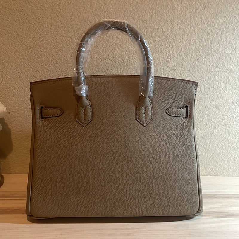 Togo Leather Top Handle Satchel with Lock Key