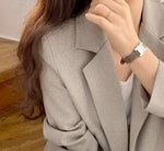 Two-Button Gray Linen Blazer