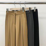 Pleated Wide Leg Casual Pants