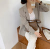 Two-Button Gray Linen Blazer