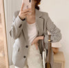 Two-Button Gray Linen Blazer