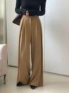 Pleated Wide Leg Casual Pants