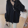 Soft Knit Designer V-Neck Side Button Sweater