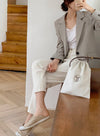 Two-Button Gray Linen Blazer