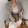 Two-Button Gray Linen Blazer