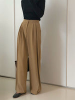 Pleated Wide Leg Casual Pants