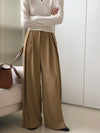 Pleated Wide Leg Casual Pants