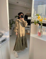 Tiered Loose Long-sleeved Sweatshirt Dress