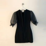 Fitted Little Black Mini Dress with Organza Sleeve