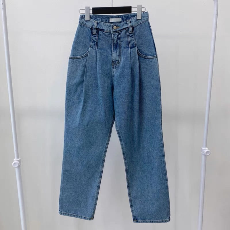 High Rise Barrel Shape Denim Jeans