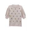 3D Flower Crew Neck Knitted Sweater