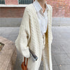 Cable Knit Open Front Relaxed Long Cardigan