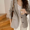 Two-Button Gray Linen Blazer