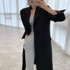 Blazer Style Long Jacket with Back Vent