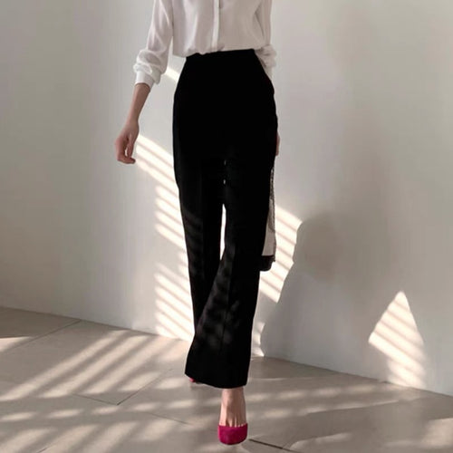 High Waist Straight Leg Dress Pants