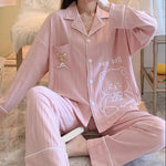 Cute Cartoon Bear Print Cotton Pajama Set