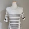 Ribbed Knit Stripe Midi Dress