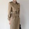 Long Double-Breasted Trench Coat