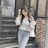 Romantic Floral Chiffon Square Neck Blouse