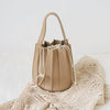 Pleated Soft Vegan Leather Basket Bag