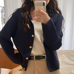 Blazer Style Cardigan with Gold Buttons