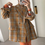 Designer Color Pop Plaid A-Line Blazer