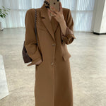 Blazer Style Long Jacket with Back Vent