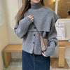 Knitted Cardigan with Removable Cape