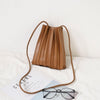 Pleated Soft Vegan Leather Crossbody Mini Bag