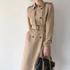 Long Double-Breasted Trench Coat