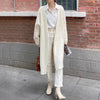 Cable Knit Open Front Relaxed Long Cardigan