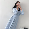 Long Sleeve Chiffon One Button Shirt Dress