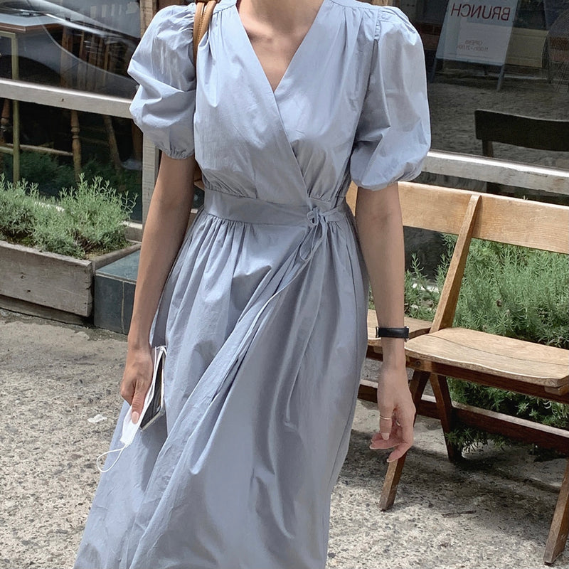 Korean Style Wrap Around Dress MyDearCloset Korean Style Wrap Around Dress MyDearCloset