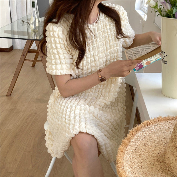 3D Textured A-Line Mini Dress