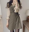 Button Up Shirt with Wrap Style Strap Dress