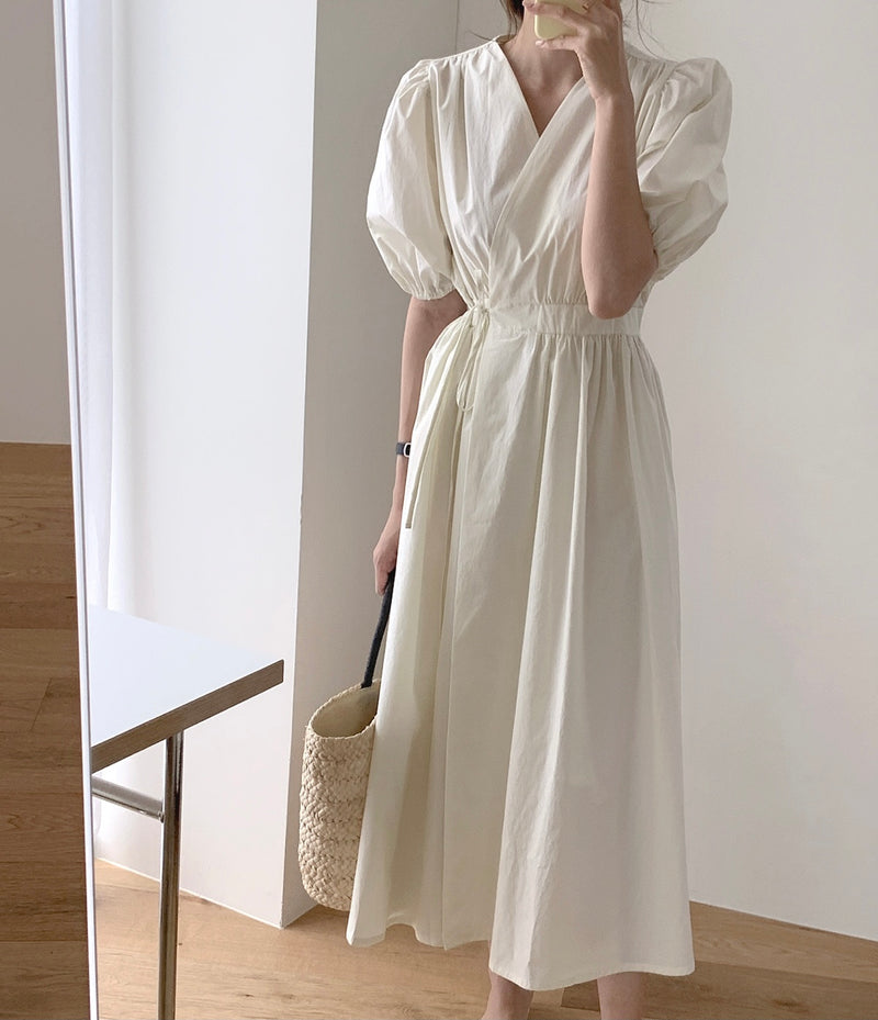 dress korean wrap Korean Style Wrap Around Dress – MyDearCloset