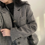 Korean Style Oversized Blazer Set in Plaids