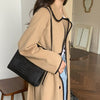 French Style Contrast Trim Double Face Wool Blend Belted Coat