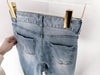 High Rise Denim Flared Leg Pants