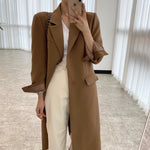 Blazer Style Long Jacket with Back Vent