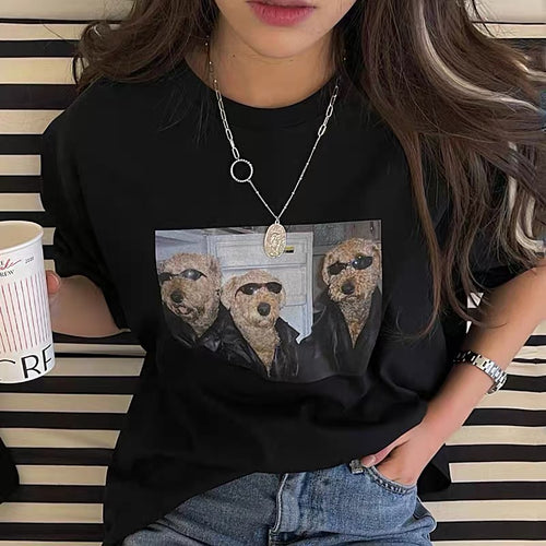 Sunglasses Dogs Print T-Shirt