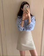 Designer Long Sleeve Asymmetrical Side Button-Up Shirt