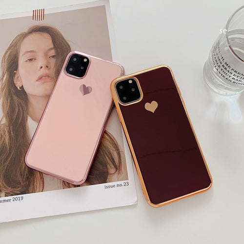 Electroplated Heart Phone Case