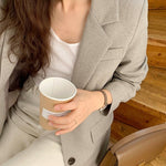 Two-Button Gray Linen Blazer