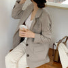 Two-Button Gray Linen Blazer