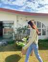 Sprout Green Angora Cardigan with Satin Peter Pan Collar