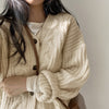 Loose Knit Braided Cable Cardigan