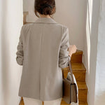 Two-Button Gray Linen Blazer