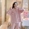 Cute Cartoon Bear Print Cotton Pajama Set